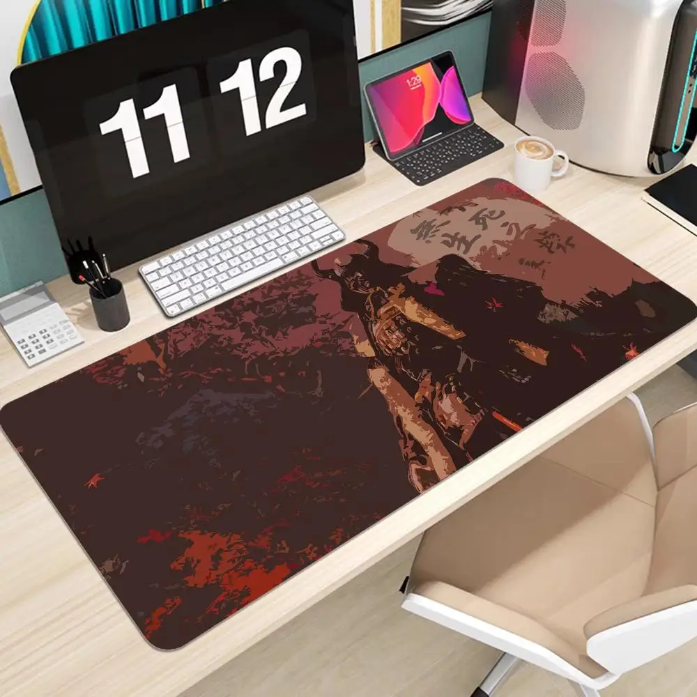 Imagem -06 - Japonês Samurai Árvore Sol Mousepad Animação Escritório Estudante Jogos Engrossado Grande Almofada de Escrita Almofada Antiderrapante Mouse Pad para te