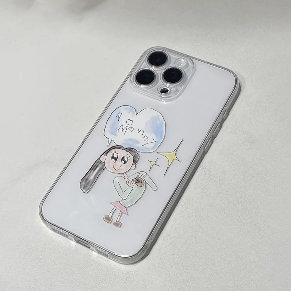 Cute Graffiti Drawing Phone Case For Samsung Galaxy S26 S25 S24 S23 S22 S21 S20 FE Note20 Note10 Edge Plus Ultra Lite 5G Clear #4