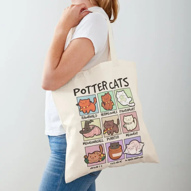 

Potter Cats Tote Bag tote bag men Women's beach bags Canvas bag canvas tote