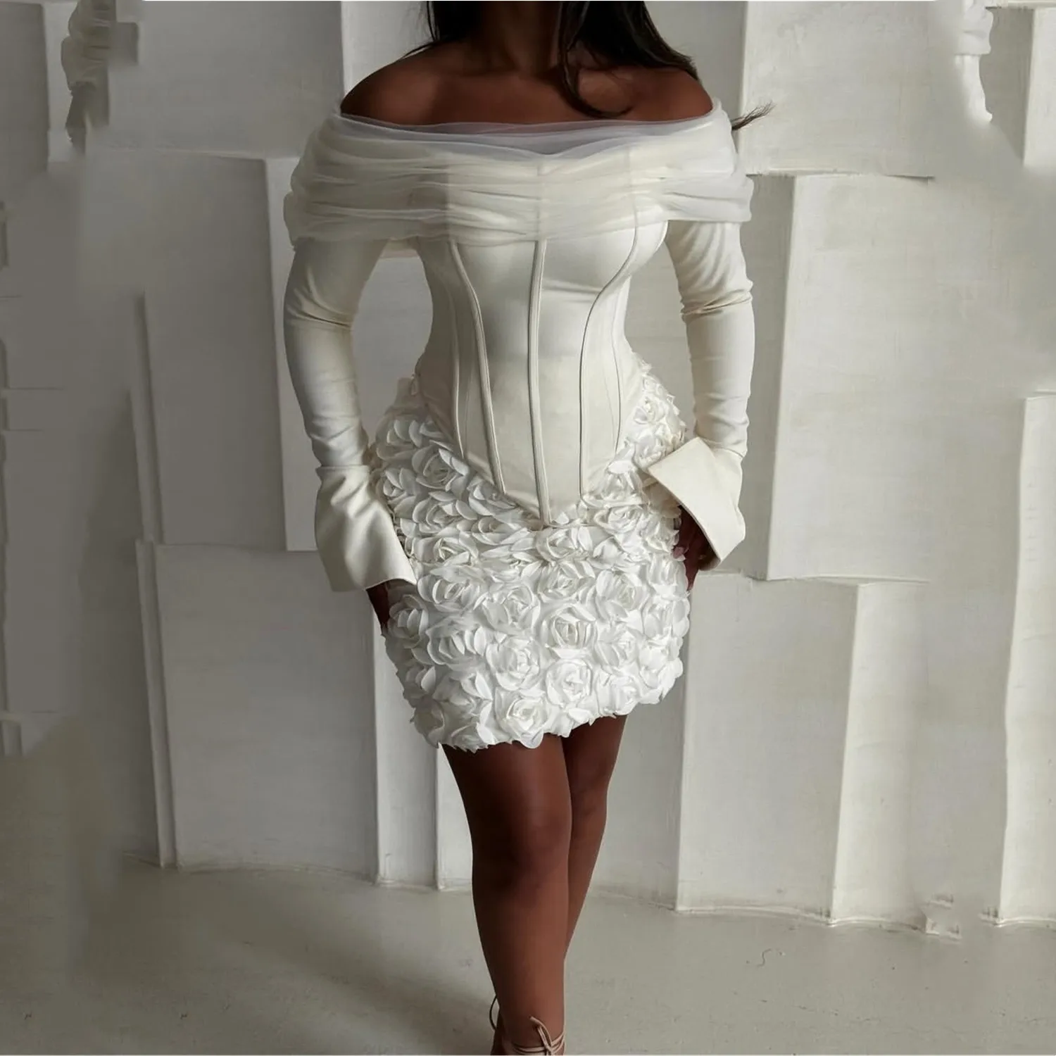 

Lorrtta Women Evening Dress فساتين سهرة Robes of Soirée Prom Dresses for Special Occasions Платье Вечернее Ivory White Party