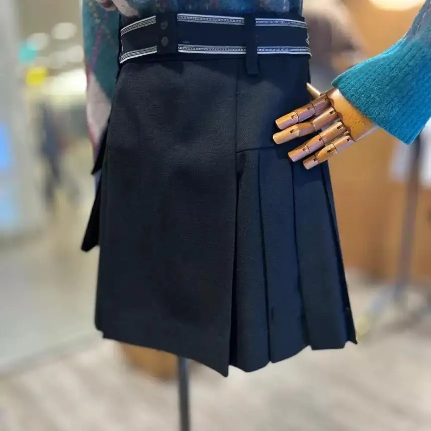 Bla Thiened laine Golf f jupe taille haute a-ligne ort jupe avec kets Plaid Design Stand Fit trajet Sle jupe