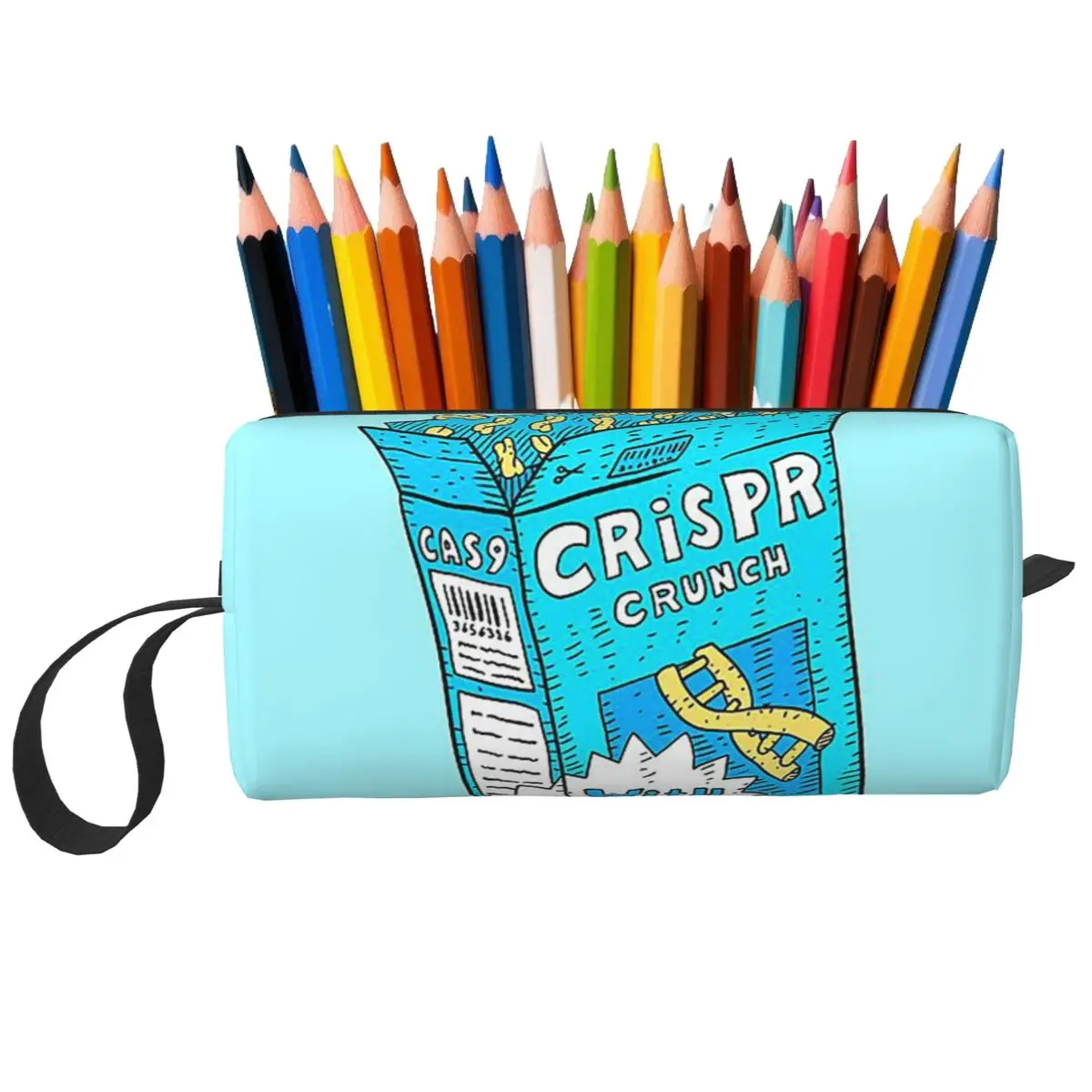 Crispr Cas9 Gene Editing Science Cereal Dna Pencil Case for Boys Girls Pen Box Pencil Bag Stationery Supplies Organizer Pouch