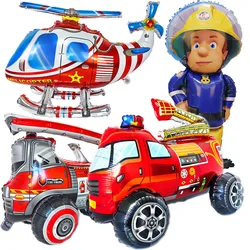 3D Firetruck Party Balloon Self Standing Fire Engine Balloon Firefighter Sam Balloon Firetruck Birthday Party Decoration