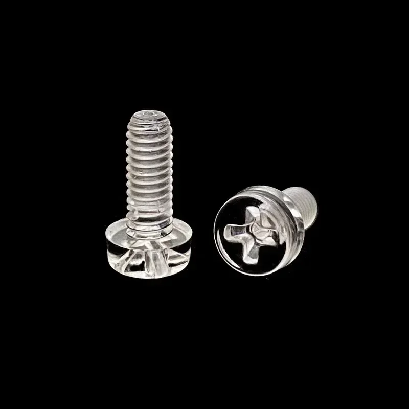 1000Pcs Acrylic Round Head Philips Screw M5 Transparent PC Screw Clear Plactic Polycarbonate Bolt M5x6mm 8 10 12 20mm