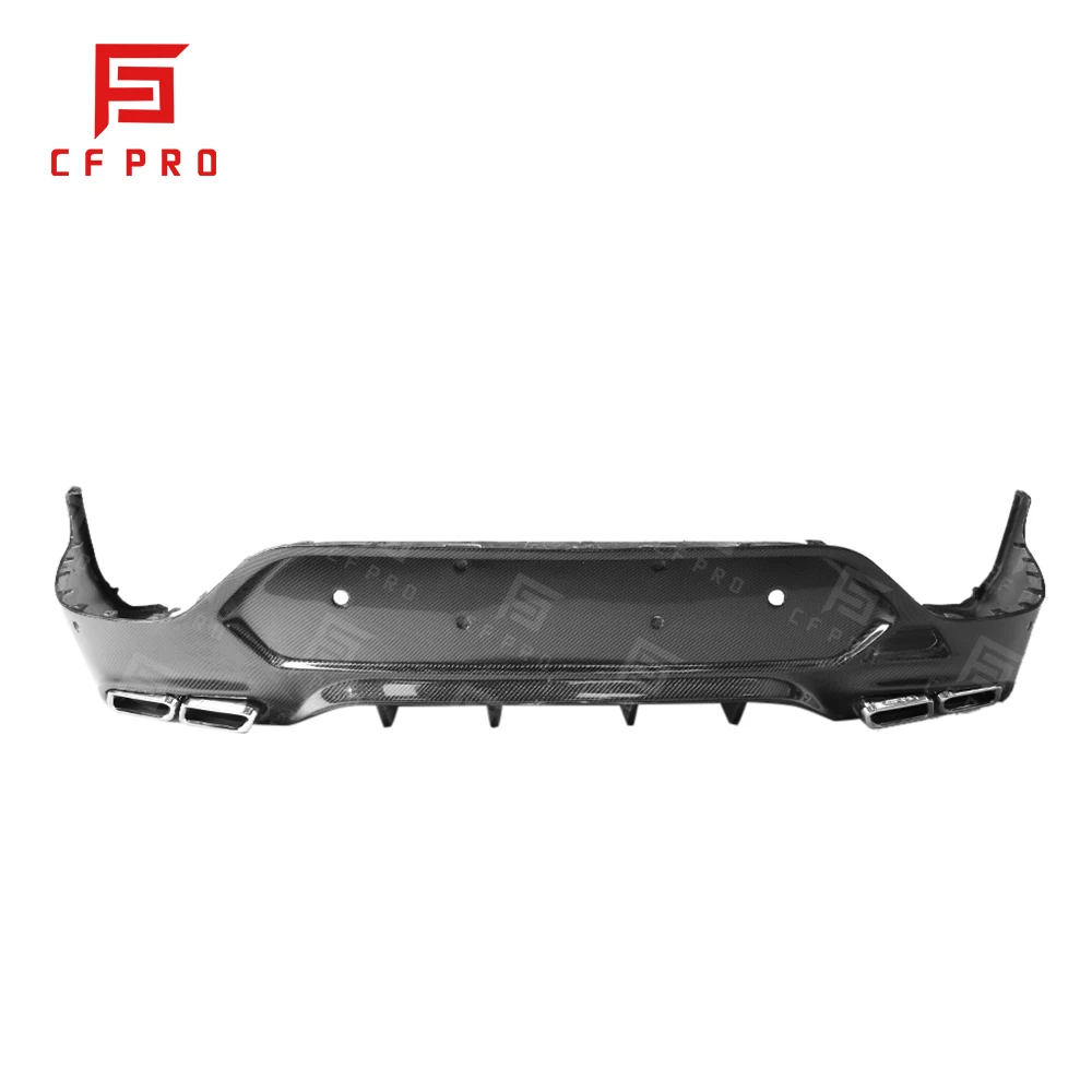 Hot Sale Factory Outlet Glossy Carbon Fiber Body Kit Rear Bumper Diffuser For Mercedes Benz GLC Class GLC63 Coupe