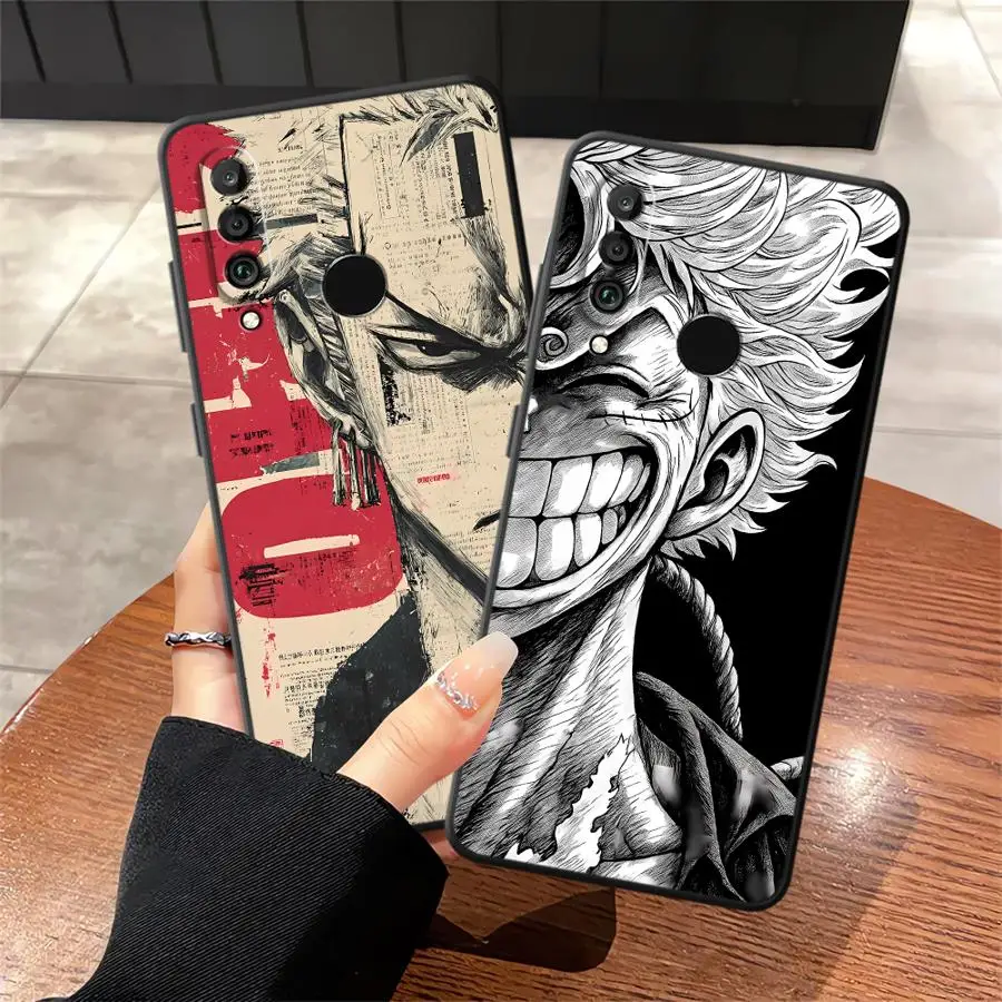 Funda de teléfono negra suave para Huawei P20 Lite 2018 P20 P40 Lite P Smart 2019 P30 P20 Pro One Pieces Luffy Zoro Cool