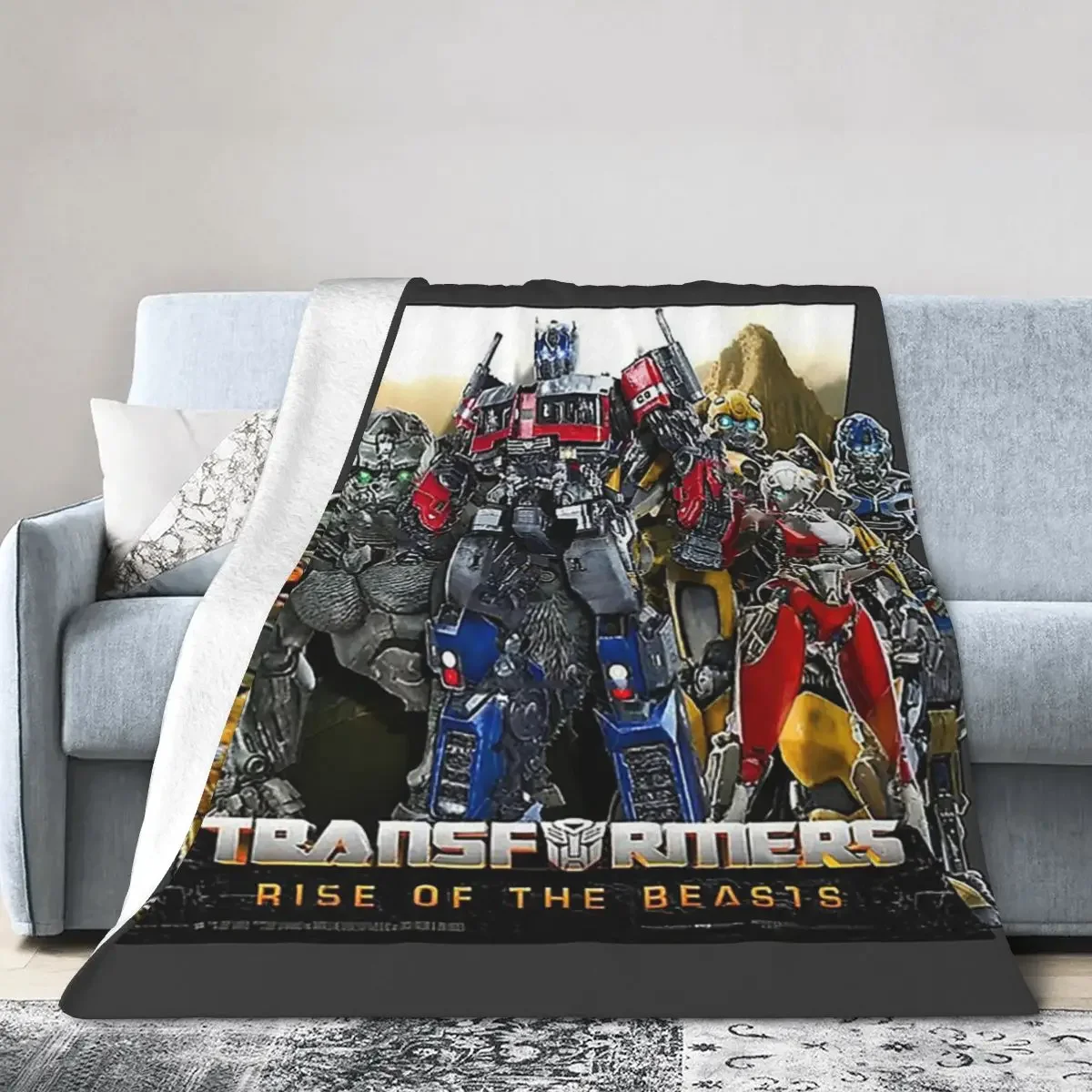 Transformers Rise Of The Beasts Blankets Soft Warm Flannel Throw Blanket Bedspread for Bed Living room Picnic Travel Home Sofa