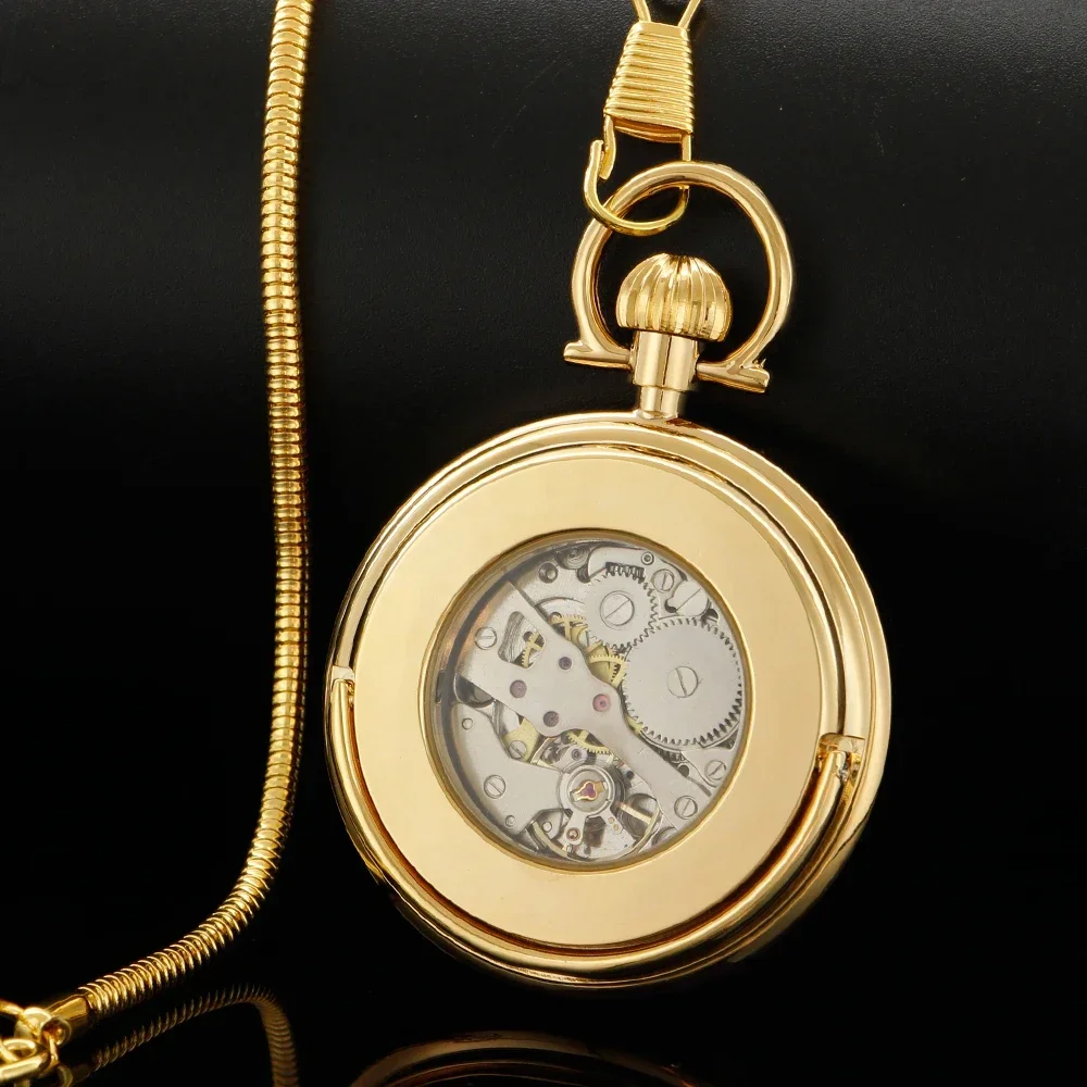 Reloj de bolsillo mecánico de latón para hombre, pulsera de mano con números romanos, pantalla de 5 manos, cara abierta, estilo antiguo de Londres