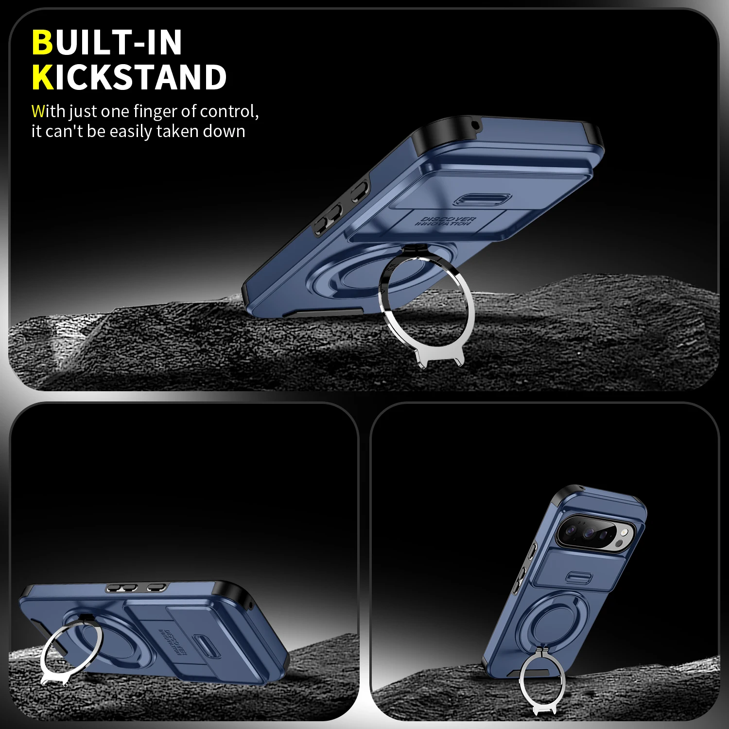 حافظة قوية مقاومة للصدمات لهاتف جوجل بيكسل 10 برو XL Pixel10 8 7 8a 9a Pixel9 غطاء حماية بحلقة الإصبع بطبقة مزدوجة