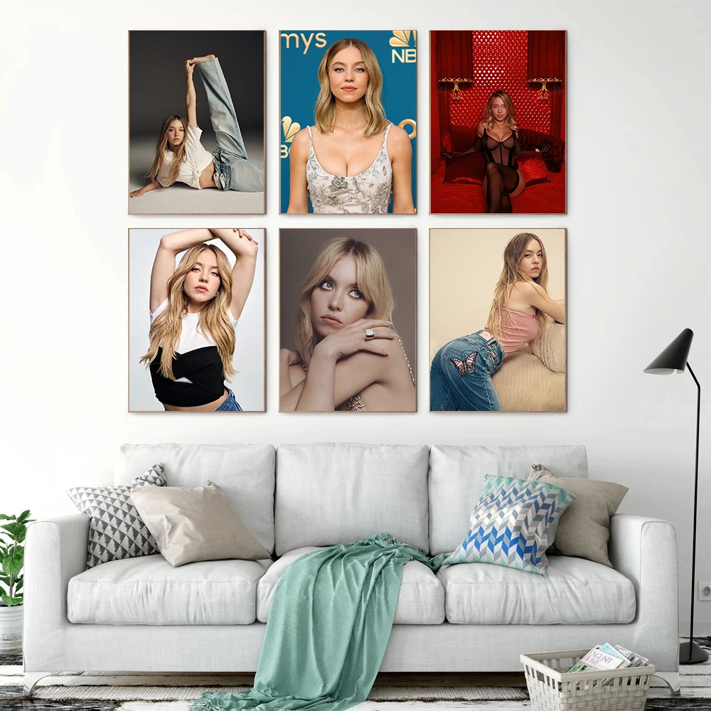 Fashion Trendy Actors S-Sydney Sweeney Photography Poster Sexy Model Prints Canvas Painting Wall Pictures Home Living Room Decor
