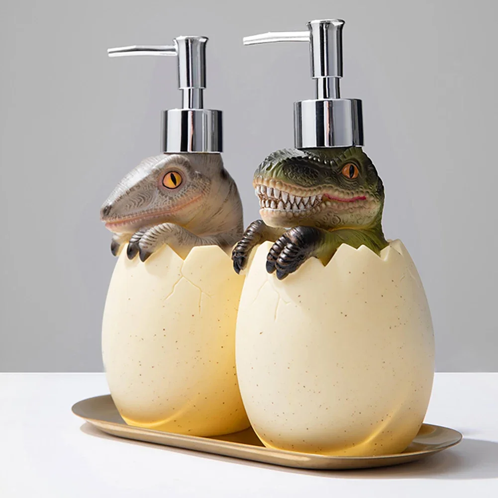 Cute Dinosaur Liquid Soap Dispensers Press Type Portable Shampoo Sub Bottling Reusable Prevent Leakage for Cosmetics Detergents