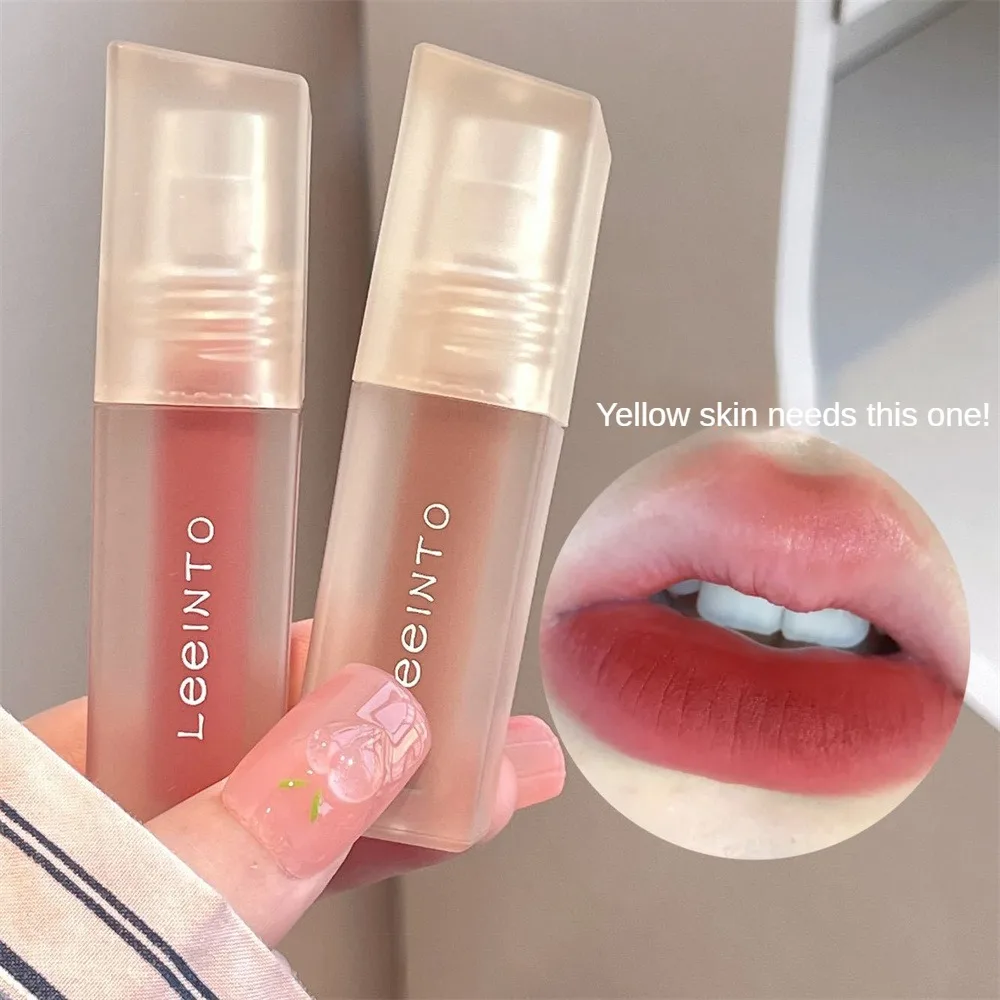 Matte brilho labial suave e delicado senhoras maquiagem labial copo antiaderente mostrar branco sexy maquiagem fácil cor lábio argila fácil de usar sedoso