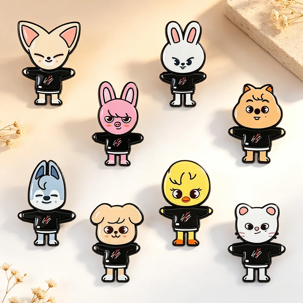 8pcs/Set Kpop Anime Character Brooch Set Decorative Backpack Accessories Collectible Gift for Girls & Boys