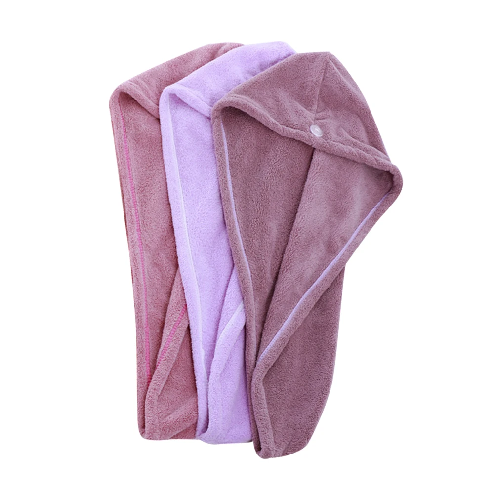 

3Pcs Coral Fleece Bath Cap for Women Super Absorbent Fast Drying Hair Towel Soft Comfortable Daily Shower Spa Makeup Face
