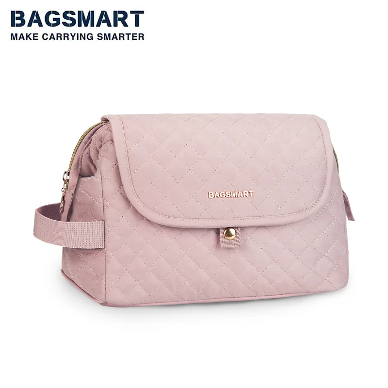 BAGSMART Hanging Travel Toiletry Bag for Women Large Wide-open Cosmetic Bag Make Up Organizer Case Travel Bag for Toiletries