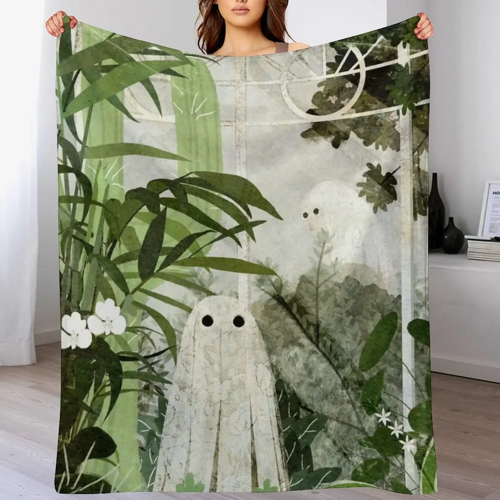 

There's A Ghost in the Greenhouse Again Throw Blanket Stylish Warm Blanket for Living Room Bedroom