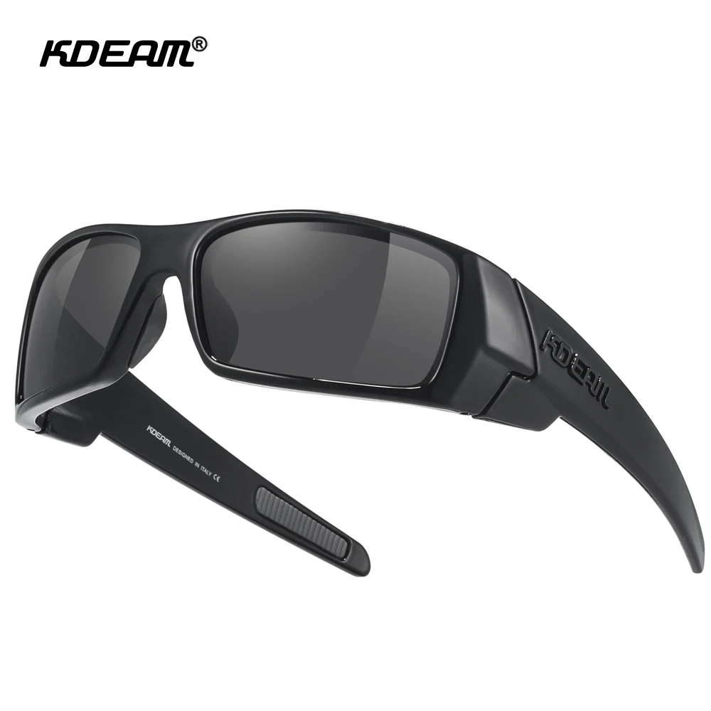 KDEAM Men\'s Fishing Sunglasses All Black Shades With Carrying Zipper Case 2024 New Arrivals