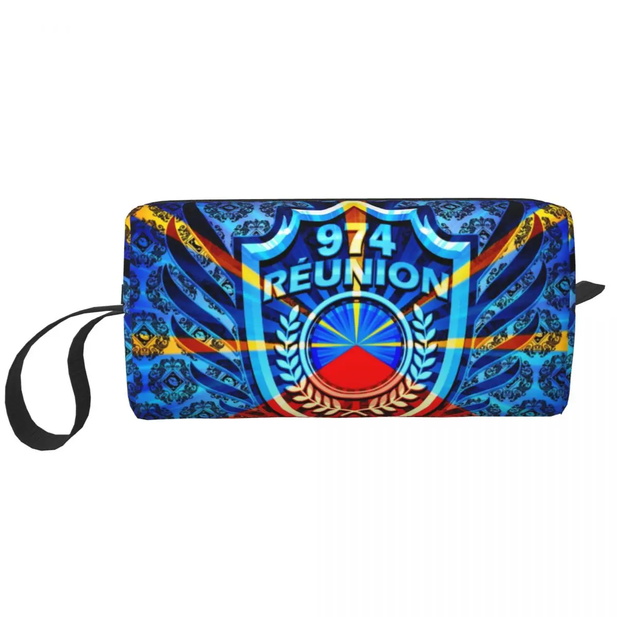 Kawaii 974 Reunion Island Travel Toiletry Bag Women Maveli Coat of Arms Cosmetic Makeup Organizer Beauty Storage Dopp Kit