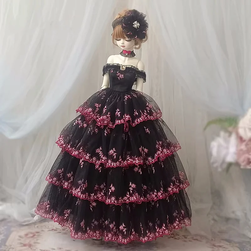 As roupas de boneca bjd são adequadas para acessórios de boneca de roupas de bolo preto tamanho 1/3 e 1/4