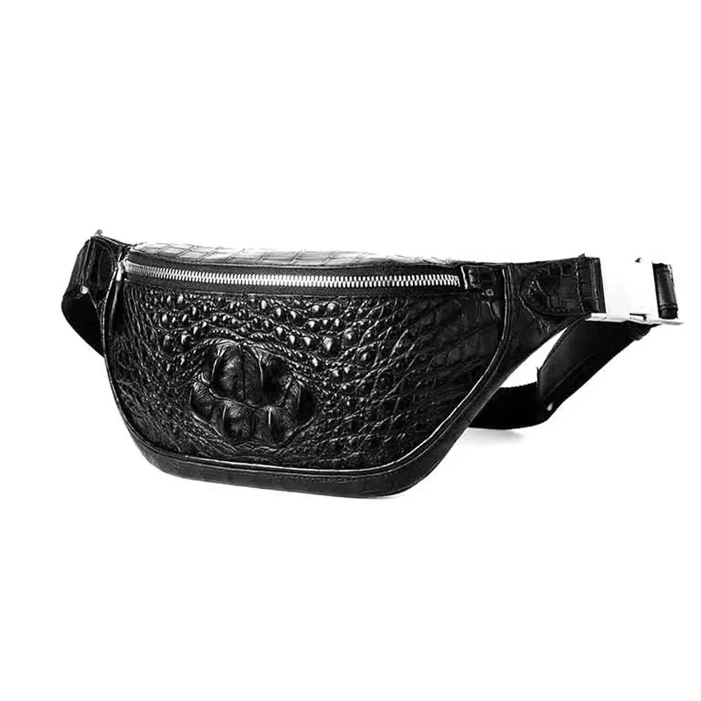 ouluoer new arrival men waist  bag men crocodile leather bag men crocodile bag black