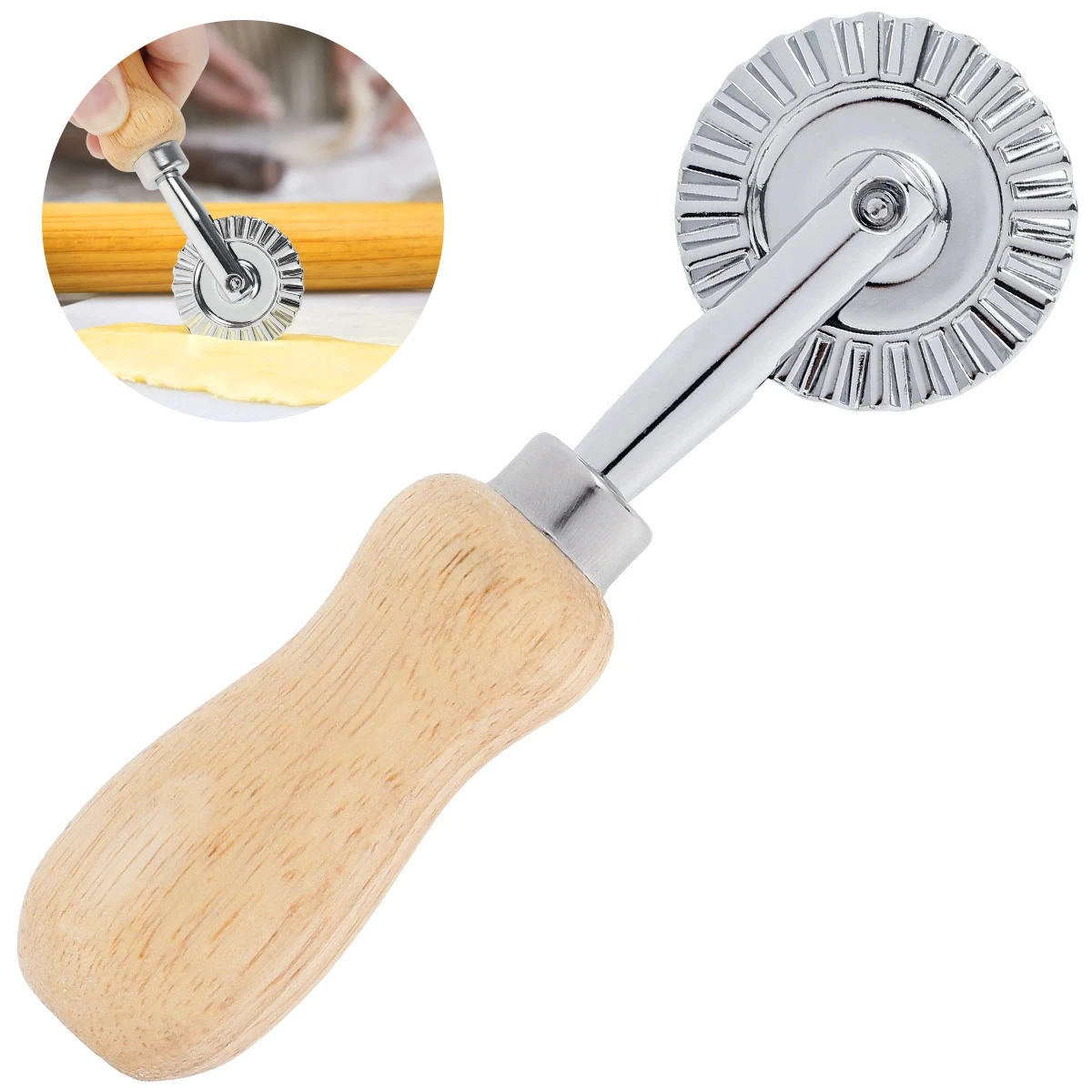Short handled roller knife for multi-purpose dough cutting aluminum alloy pastry wheel cutting knife edge rolling knife