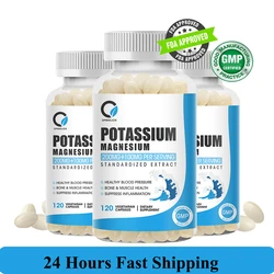 Magnesium Potassium Supplement - High Absorption Magnesium Complex Support Muscle & Leg Cramp, Sleep, Non-GMO, Gluten Free