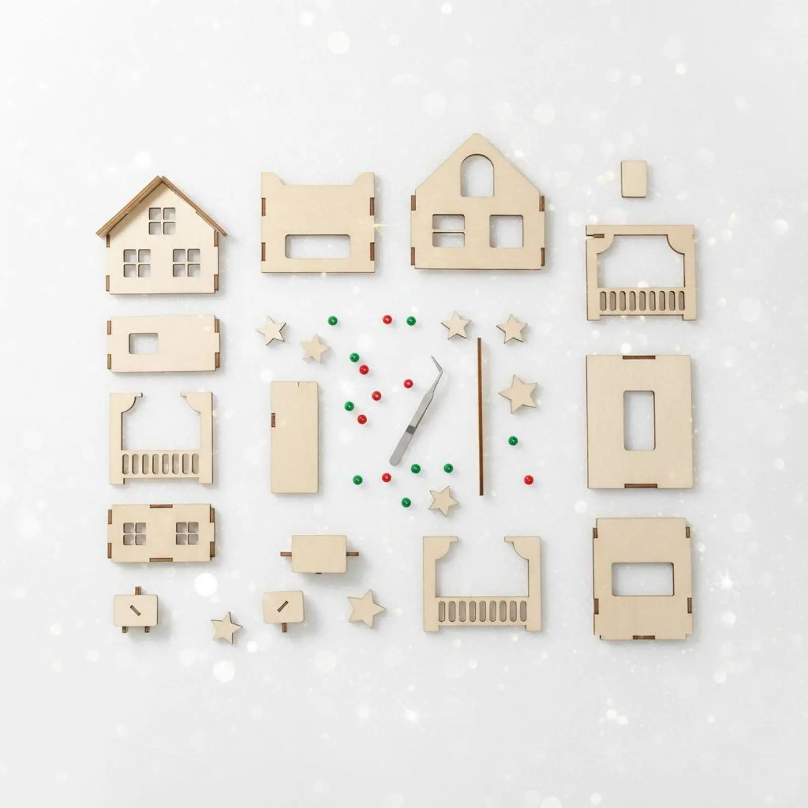 Three-Dimensional Wooden House Assembly Kit Creative Gift DIY Woodcraft House Kit Wooden Assembly Dollhouse Even Edges Cut