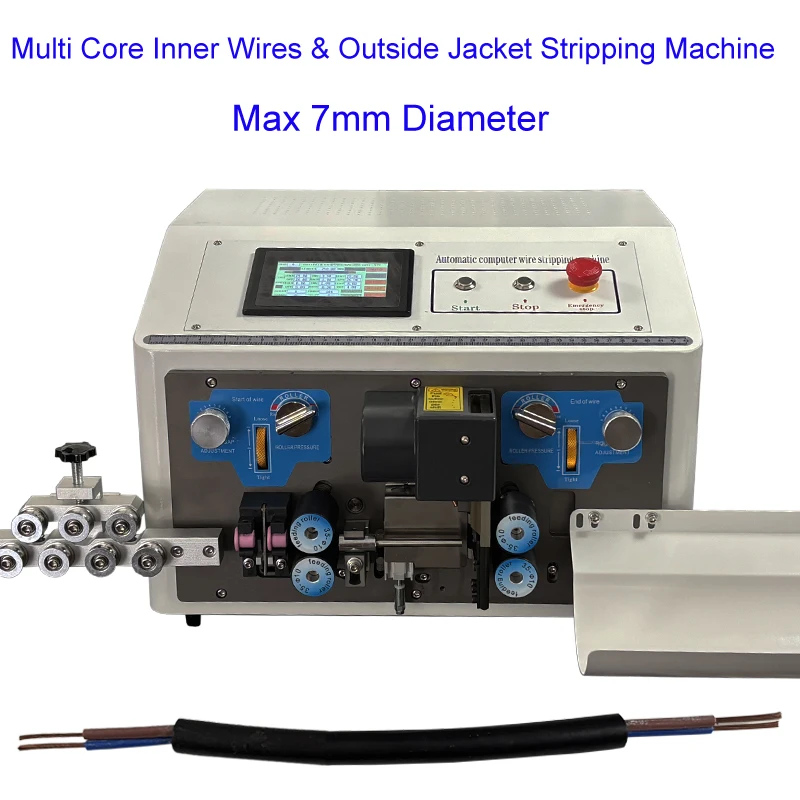 Automatic Multi Core Sheathed Cable Stripper Machine Outer Jacket Inner Wires Stripping and Cutting Machine  Max 7mm Diameter