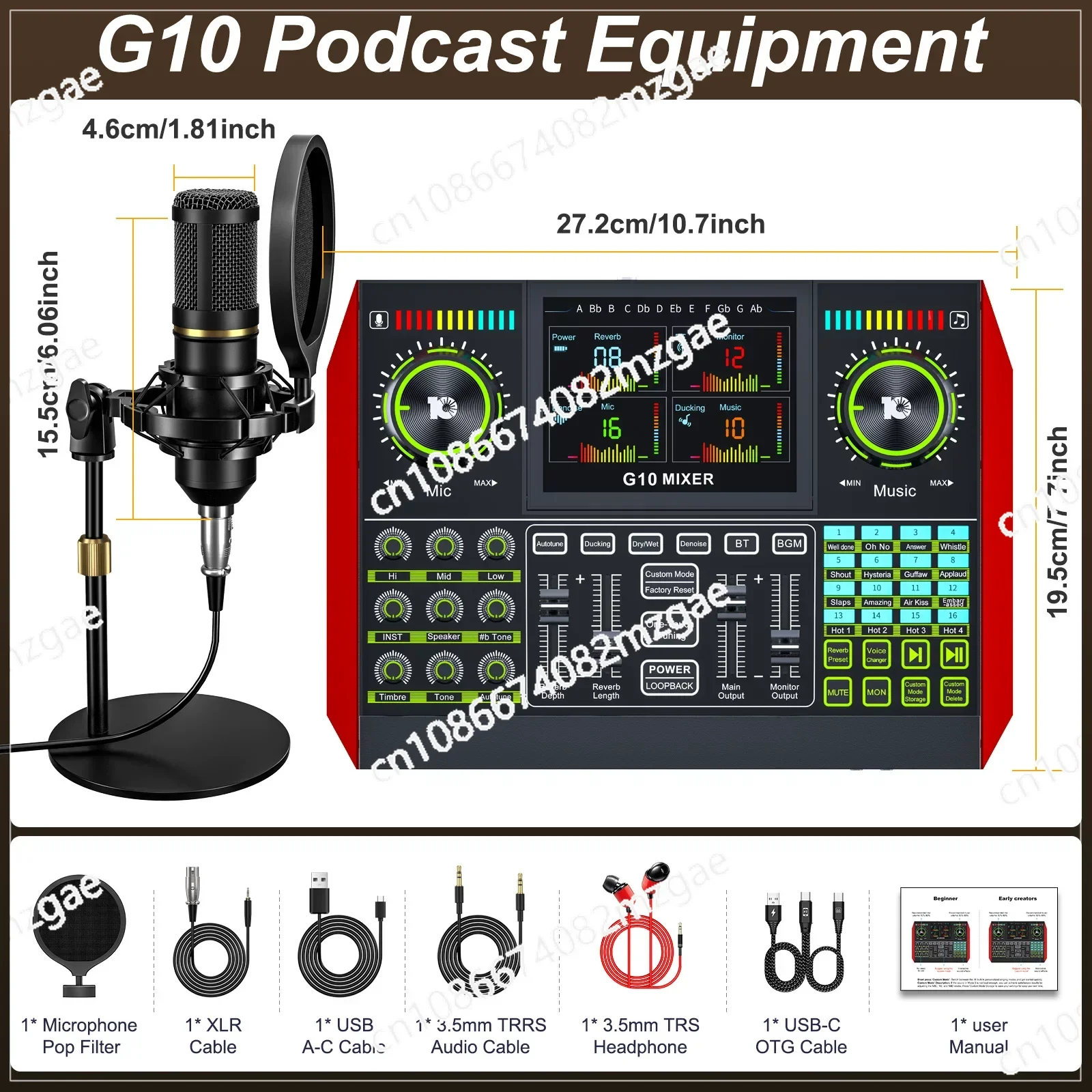 

Звуковая карта G10-BM800 для прямой трансляции на английском языке, специальное оборудование для мобильных телефонов и компьютеров, профессиональный комплект.
