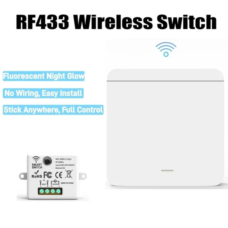 

Беспроводной самоклеящийся выключатель без проводки, умное управление, DIY-модификация для освещения и мелкой бытовой техники, универсальный контроллер