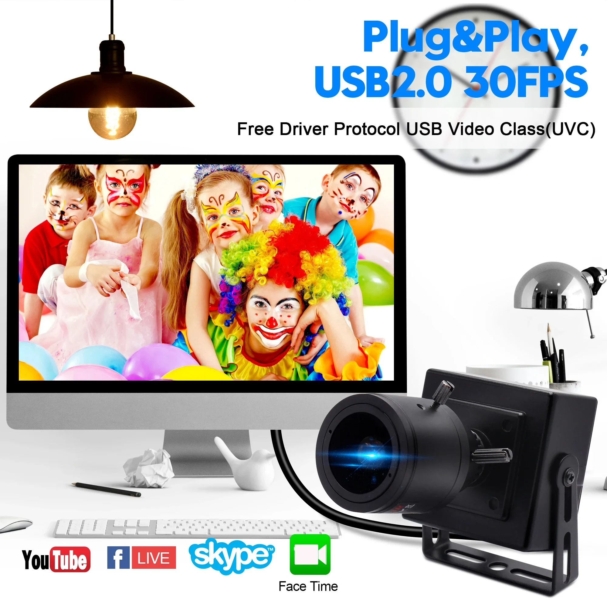 SVPRO 2MP Full HD USB Webcam 1080P 60fps 720P 120fps High Speed USB Camera 2.8-12mm Manual Focus 4X Zoom Lens Industrial Camera