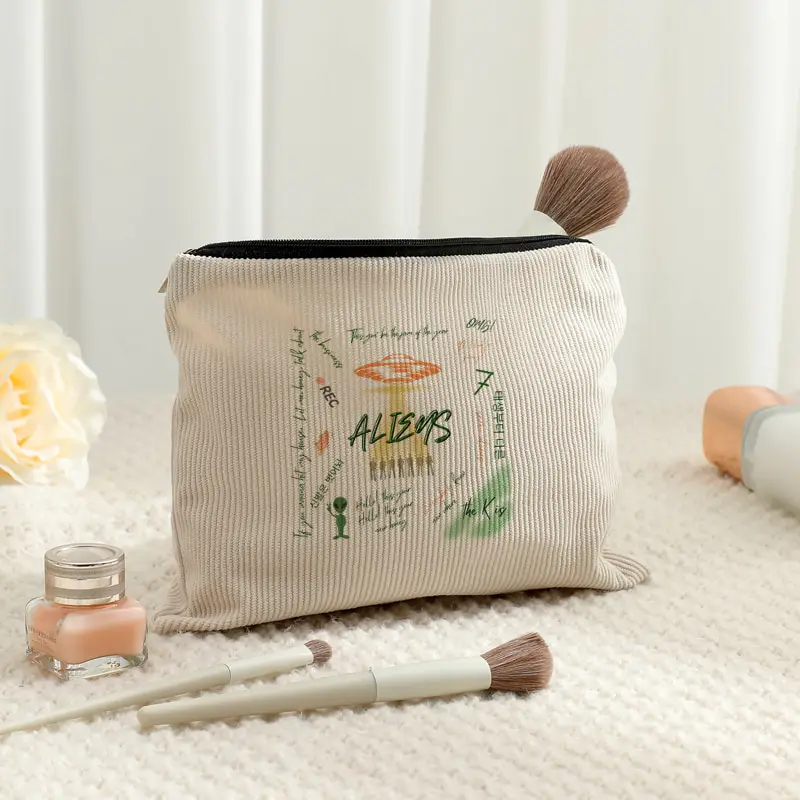 Arirang 2.0 World Tour 2026 Corduroy Toiletry Bag for Women Multi Functional Lightweight Storage Bag Aliens Album Kpop Fan Gift