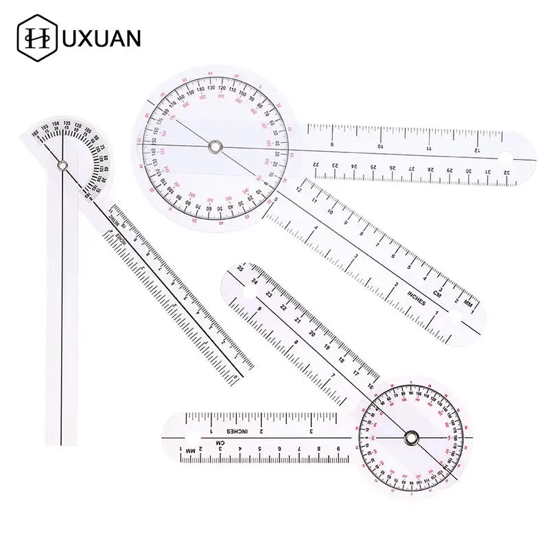 6/8 Inch 180/360 Degree Goniometer Medical Joint Ruler Calibrated Orthopedics Angle Rule Spinal Finger Angle Ruler Protractor