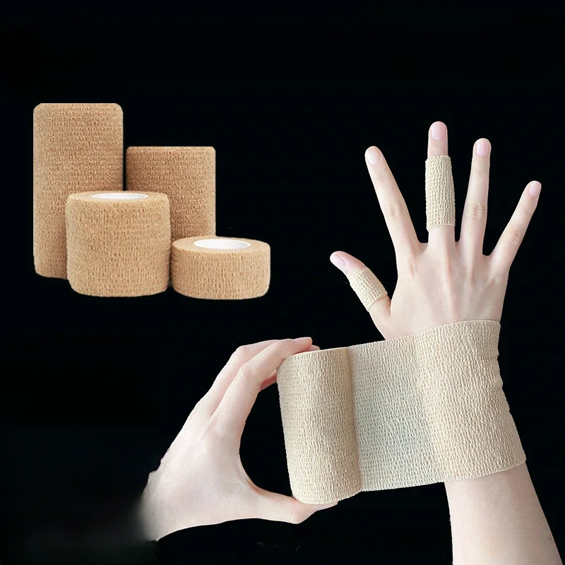 1Pcs Self Adhesive Elastic Bandage First Aid Kit Non-woven Fabric Tape Protective Gear Knee Elbow Support Injury Pad