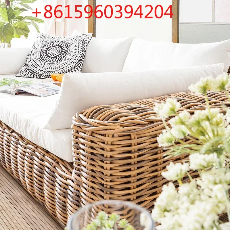 Outdoor sofa  set terrace leisure waterproof sunscreen villa Rattan Garden Furniture