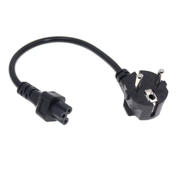 1ft European Short Travel Power Cord CEE7/7 Male To IEC 320 C5 Female for Laptop Notebook, Schuko To C5 Cord