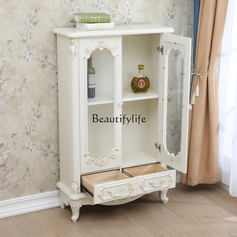 

.New European-style entrance decorative wine cabinet white dining room living room locker