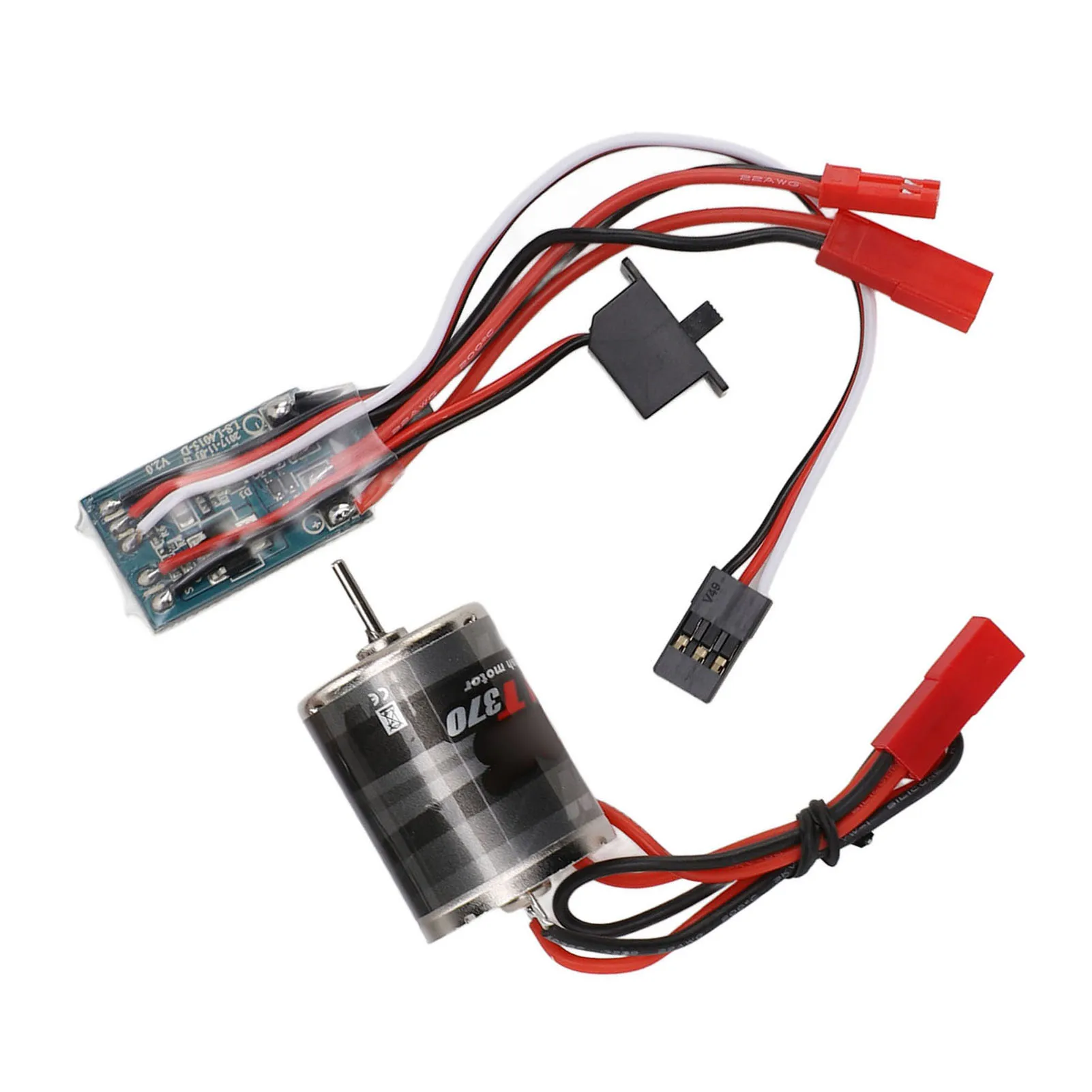 30A Brushed ESC Portable High Efficiency  Brushed Motor ESC Combo JST Plug Stainless Steel Low Noise For 1/18 RC Cars