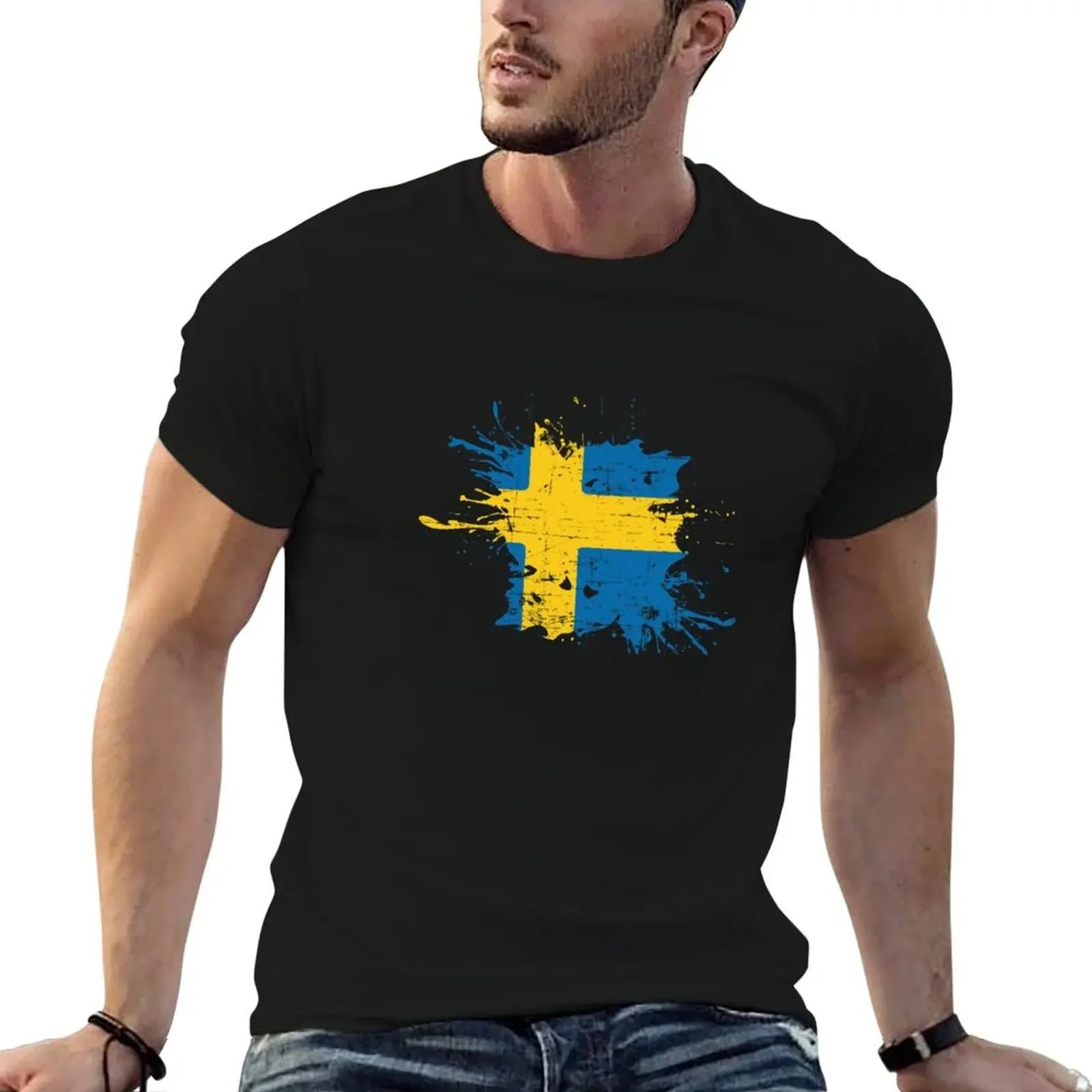 Sweden Flag T-Shirt cheap stuff vintage shirts graphic tee mens tall t shirts