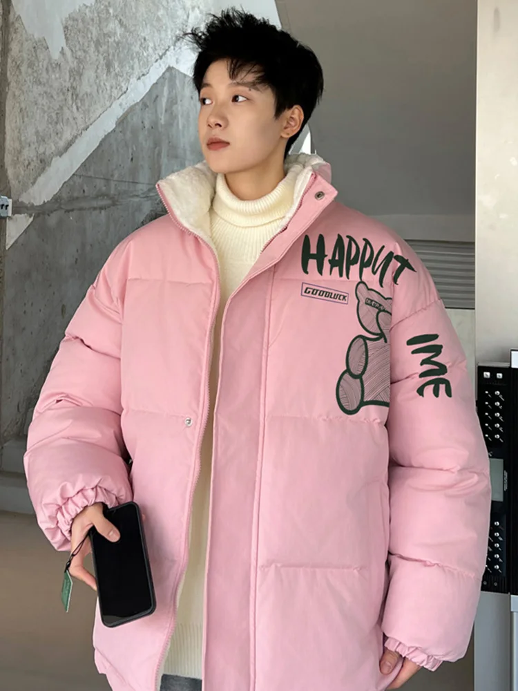 

Утепленная хлопковая куртка Bear для мужчин, зимняя теплая повседневная куртка на молнии из полиэфирного волокна для подростков