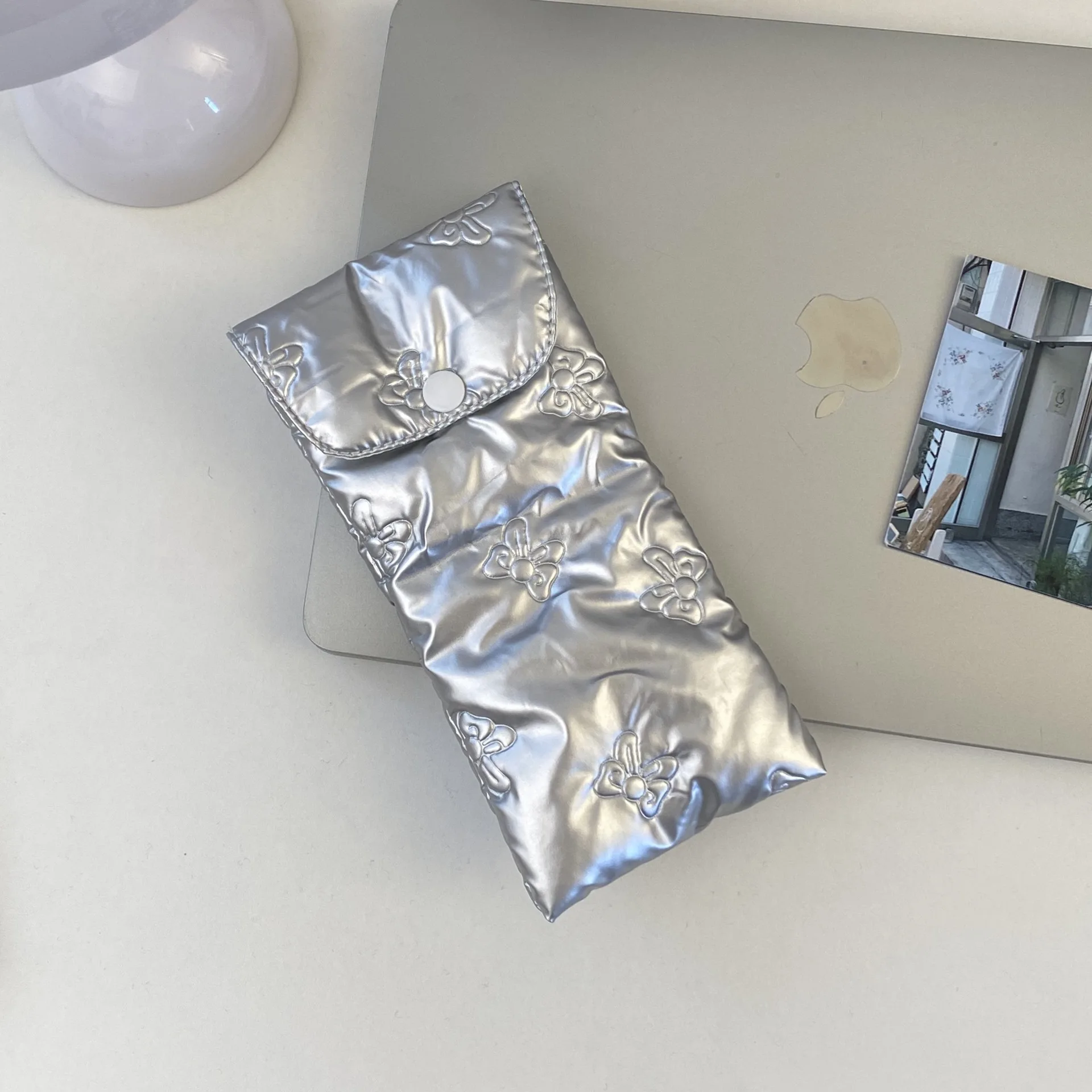 حافظة نظارات مضادة للضغط، حافظة نظارات شمسية بفيونكة محمولة من جلد البولي يوريثان، حقيبة تخزين نظارات قطنية عصرية للفتيات #6