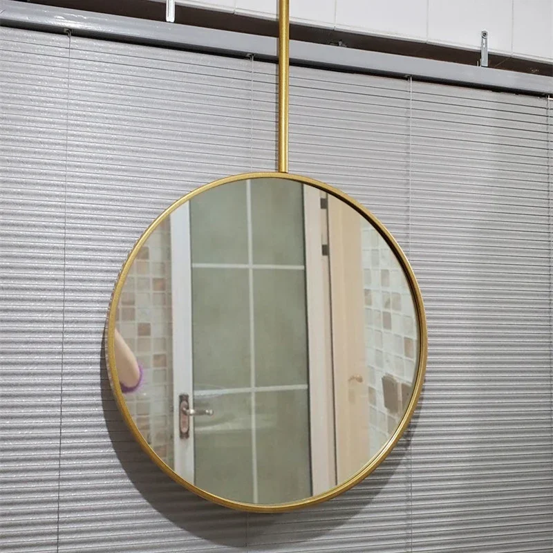 Hanging Vanity Mirror Gold Round Aestheticnordic Modern Mirror Full Length Frameespelho Barbear Chuveirobathroom Accessories