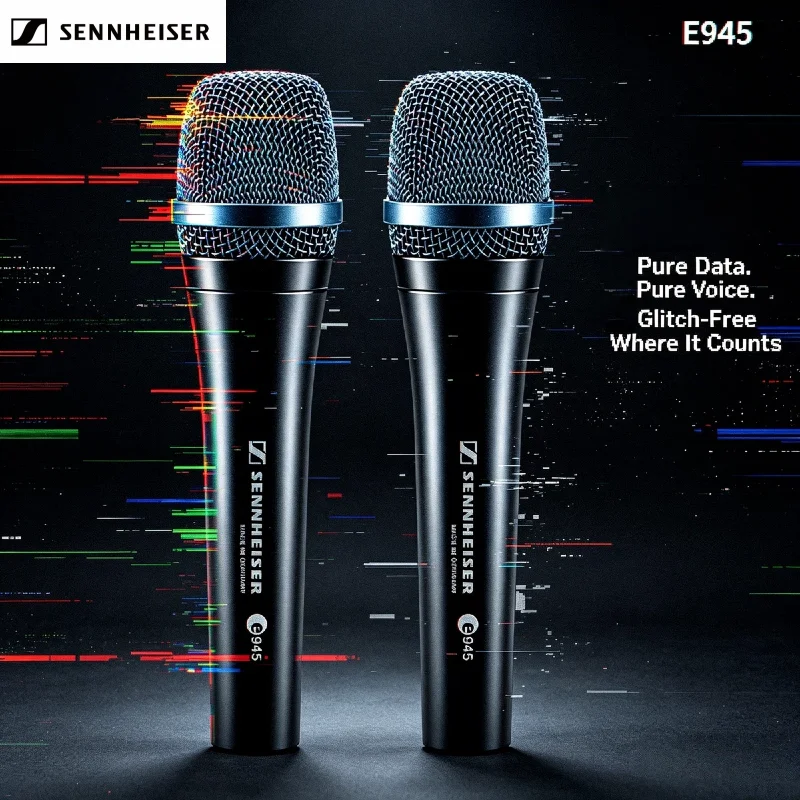 

Набор из 2 динамических суперкардиоидных проводных микрофонов Sennheiser E945 (обновленная версия 2026 года) для живого вокала и профессиональной сцены, оригинальный комплект из 2 штук