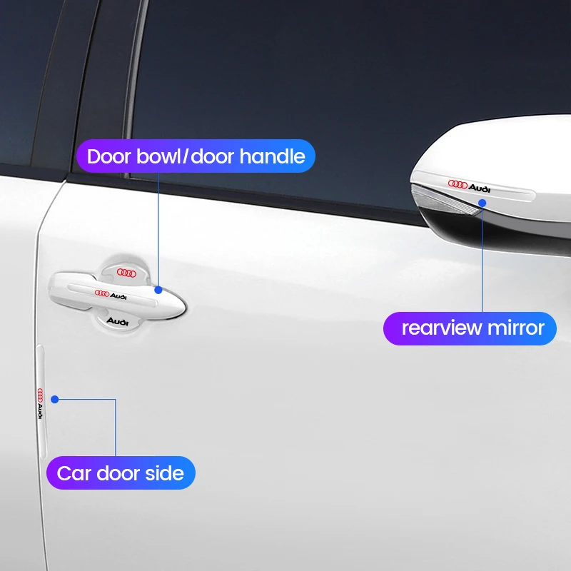 Car Door Handle Cup Transparent Anti Scratches Protector Stickers Film For Audi A1 A2 A3 A4 A5 A6 A7 A8 Q1 Q2 Q3 Q4 Q5 Q6 Q7 Q8