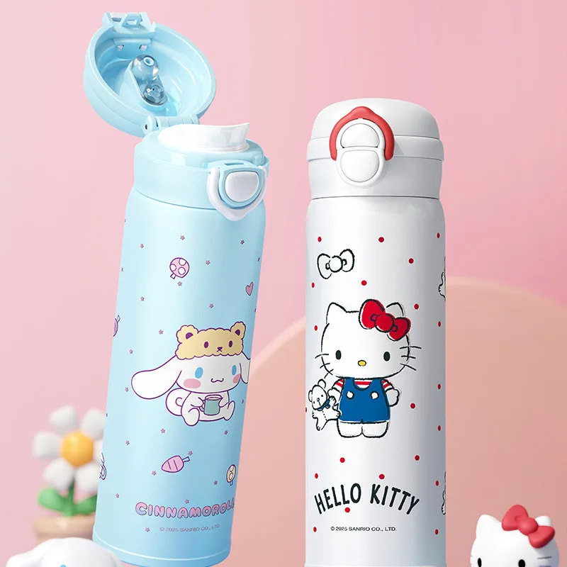 X&W Sanrio Kuromi Hello Kitty Kids Thermos Cup 316 Stainless Steel Cartoon Insulated Water Bottle Portable Vacuum Flask for Gift