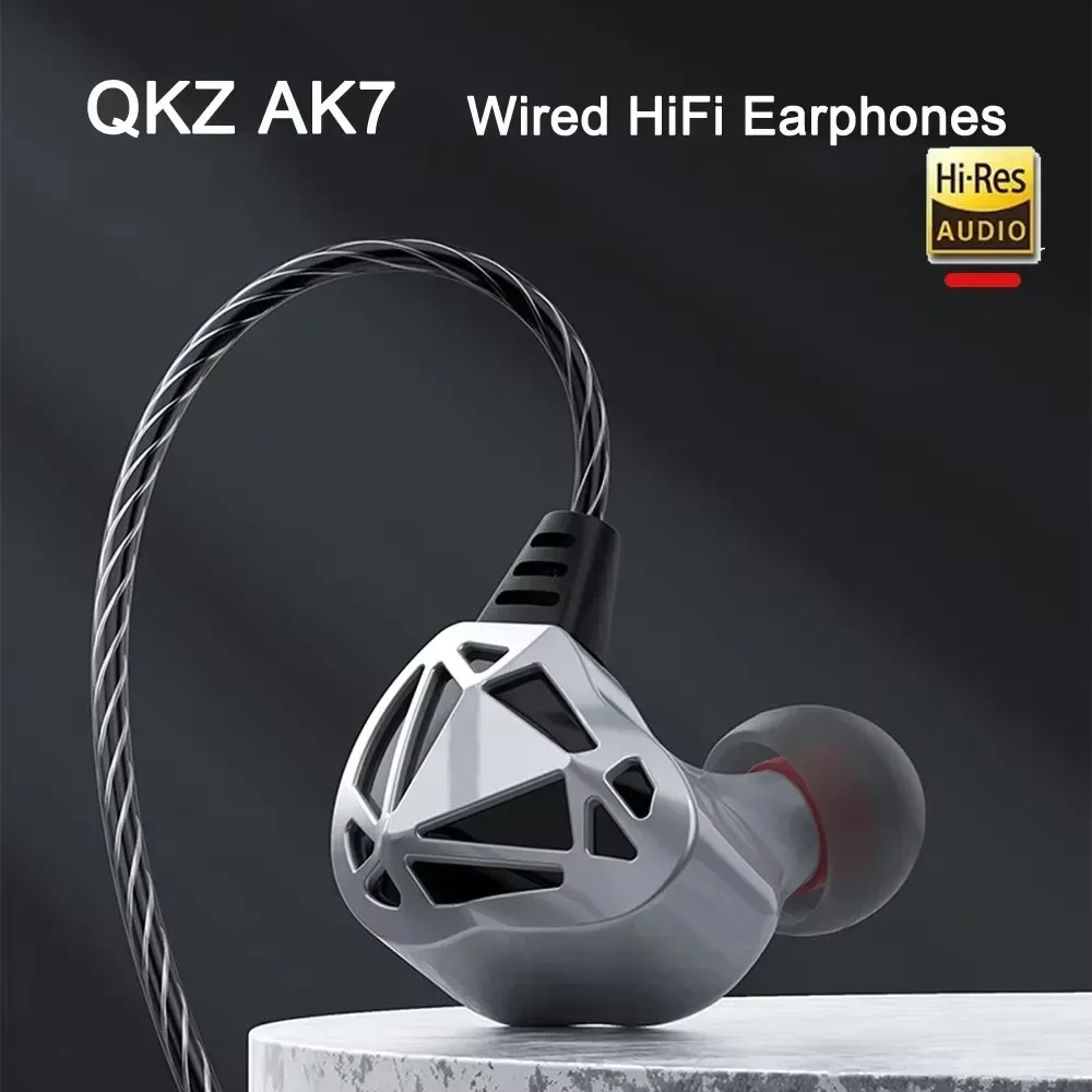 

HiFi Music Monitor Headphones In-Ear QKZ AK7 Headset with Mic Bass Stereo Wired Earphones Copper Driver Dynamic Noise-cancelling