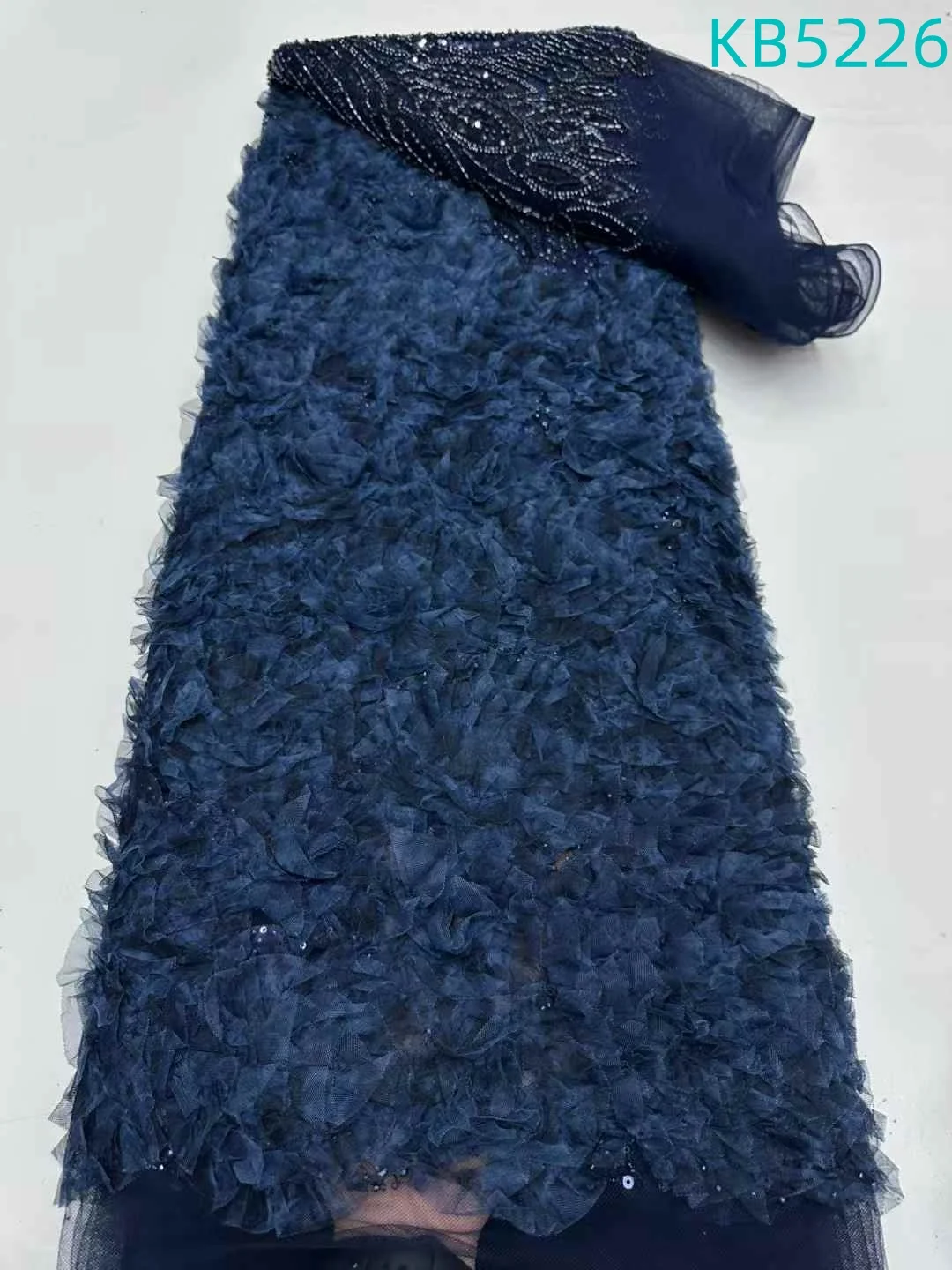Nigerian Sequins Lace Fabric 2025 High Quality African Beaded Lace French Tulle Sequin Embroidery Lace Fabrics For Sewing KB5226