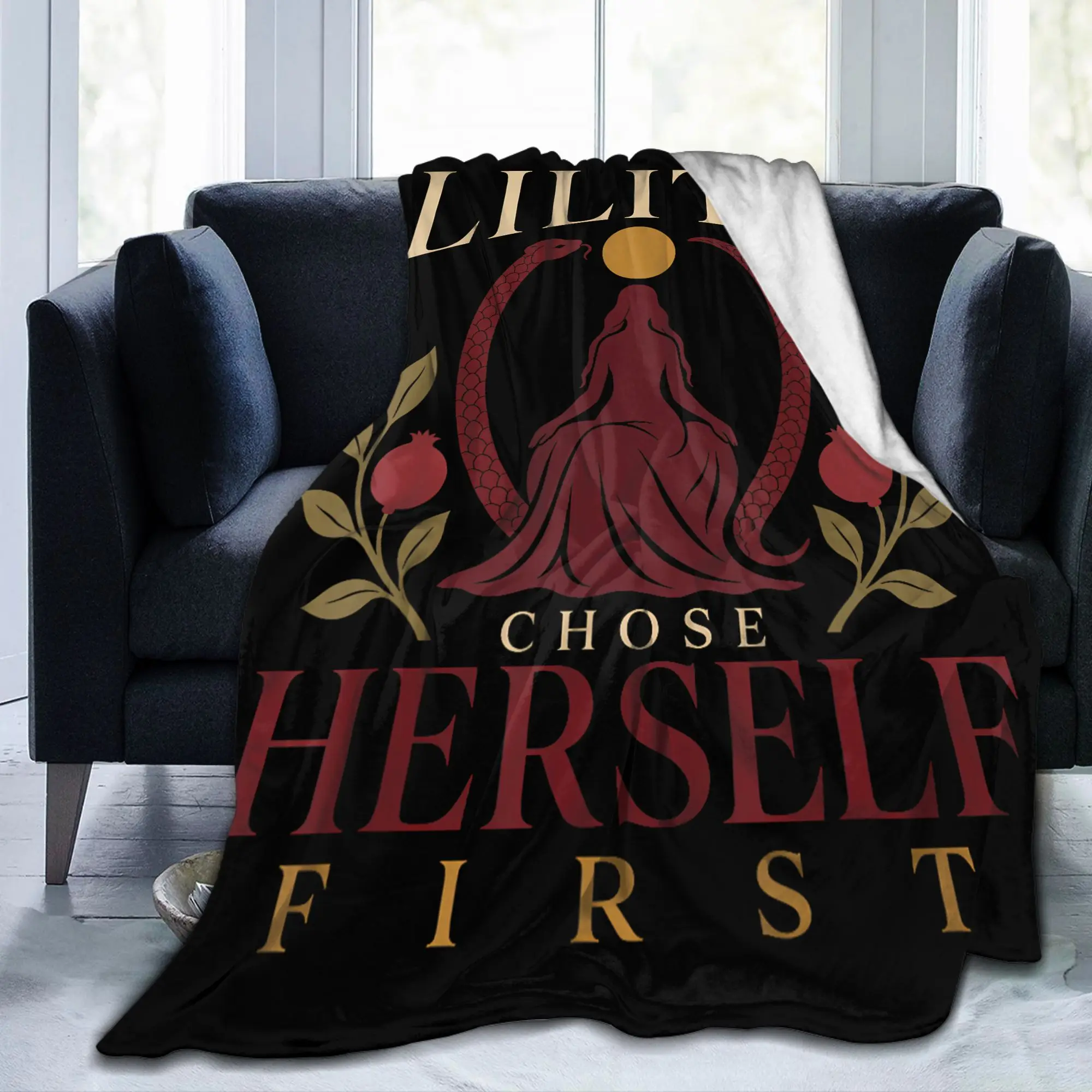 Lilith Mythologie Dark Feminine Gothic Flannel Blanket Occult Awesome Bedding Throw Blankets Sofa Lightweight Gift Multifunction