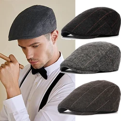 Classic Plaid Stripe  Cap for Men Women Winter Cotton Flat Ivy Vintage Gatsbay Hat Irish Outdoor Cabbie Beret Painter Hat