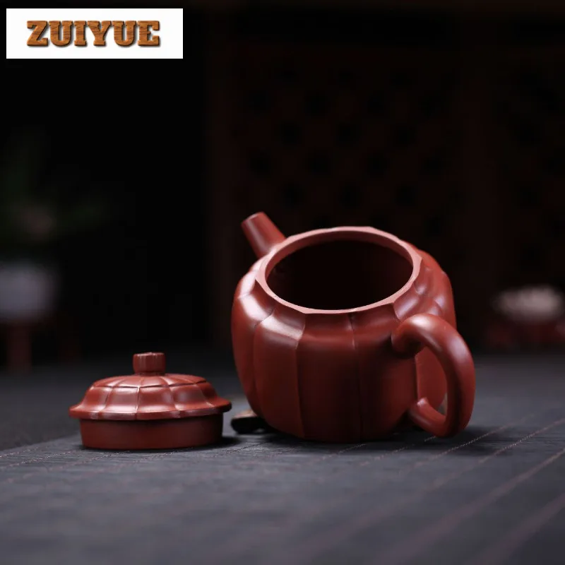 200 مللي ييشينغ الأرجواني الطين أباريق الشاي اليدوية الضلع دي تشونغ وعاء الخام خام Dahongpao الطين الشاي Infuser غلاية مع مصفاة Zisha طقم شاي #5